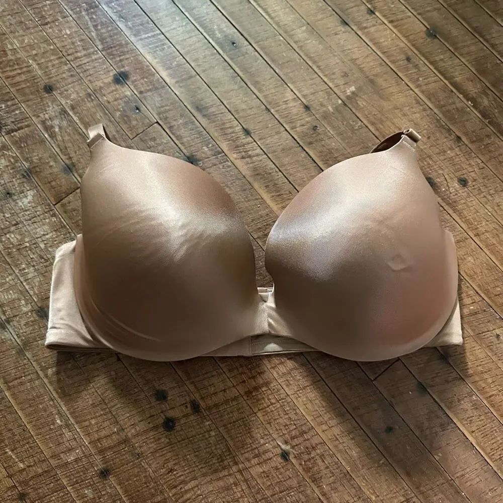 Brown Cacique nude sensual satiny full figure sexy 44DD bra